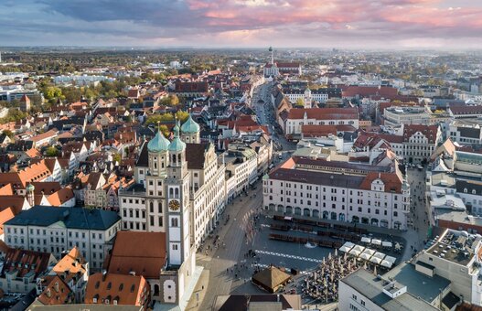 Panoramablick auf die Innenstadt von Augsburg