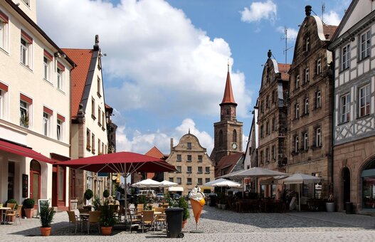 Blick in die Innenstadt von Fürth